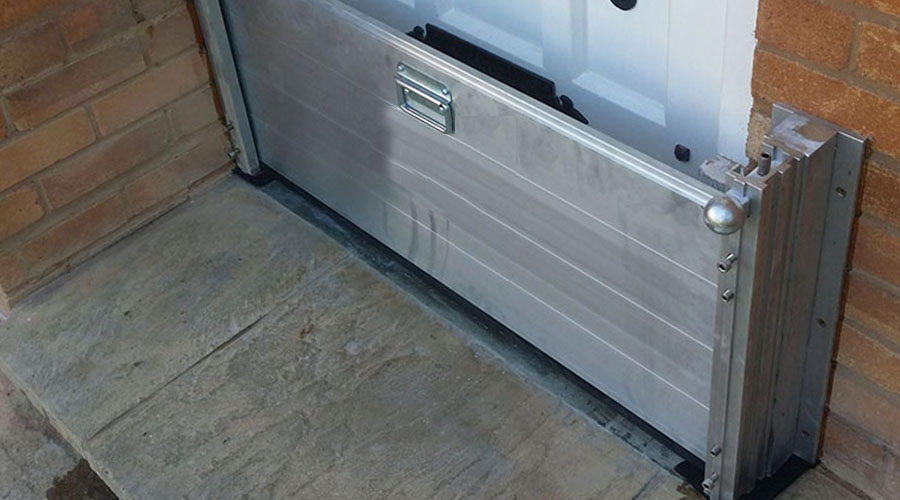 Nautilus 400 barrier with bespoke fittings and installation to shape around the property doorstep.